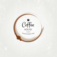 Coffee stain label, vector