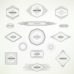 Collection of vintage abstract decorative elements for your design. Hipster labels for poster, advertising, signs, banner creations.