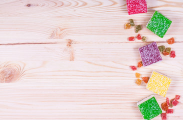 Sweet candied fruit isolated
