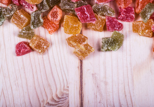 Sweet candied fruit isolated