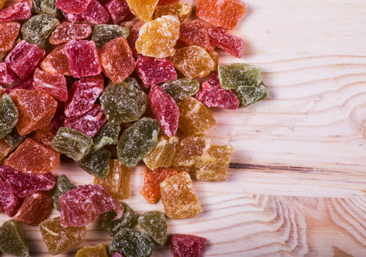 Sweet candied fruit isolated