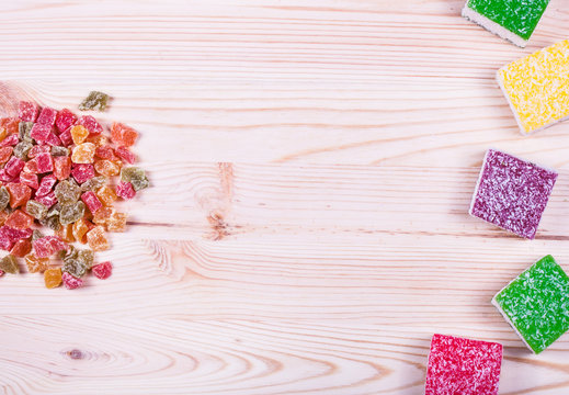 Sweet candied fruit isolated
