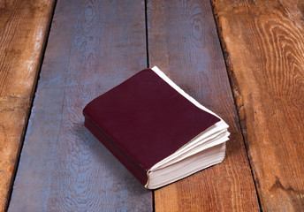 Holy Bible on old wooden church table