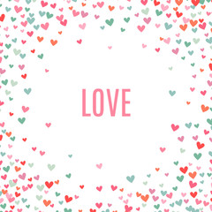 Romantic pink and blue heart background. Vector illustration