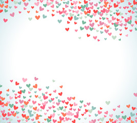 Romantic pink and blue heart background. Vector illustration