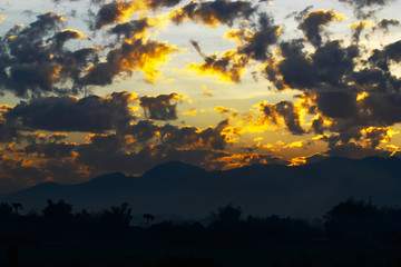 cloud and sky with sun beam light , amazing cloud photo of count