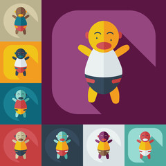 Flat modern design with shadow icons children