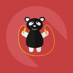 Flat modern design with shadow icons panda athlete