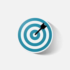 Paper clipped sticker: darts target