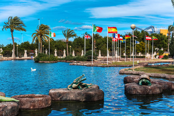 Park of Nations in Torrevieja city. Alicante, Spain