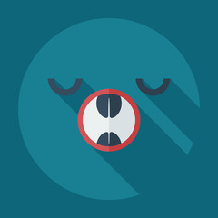 Flat modern design with shadow icons smiley yawning