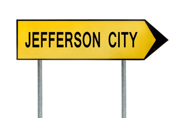 Yellow street concept sign Jefferson City isolated on white