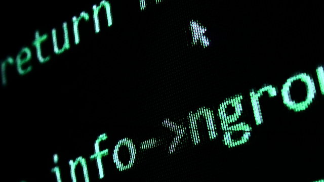 TV display macro program source code in green