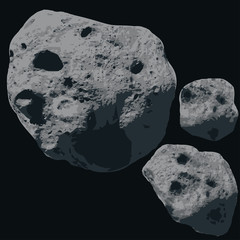 Naklejka premium Falling Meteorite. Asteroids 