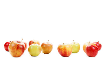 Apples group isolated on white
