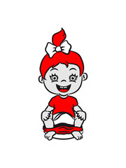 wc loo little girl sitting joy