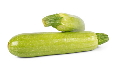 Two vegetable marrows isolated on white background