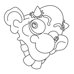 Illustration of a cartoon funny imp