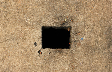 square black hole on floor