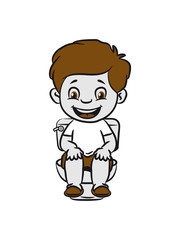 wc loo little boy sitting joy