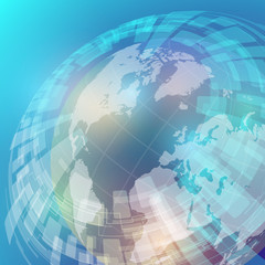 globe and world map, abstract image, vector illustration