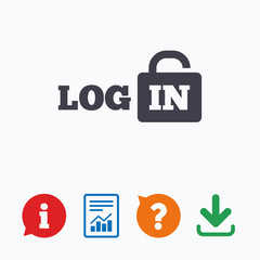 Login sign icon. Sign in symbol. Lock.