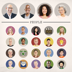 Faces People Diversity Community Portrait Concept