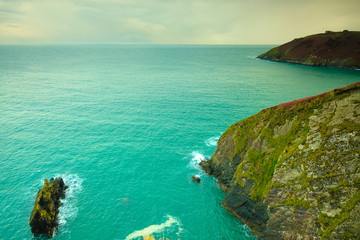 Irish landscape. Coastline atlantic ocean coast scenery.