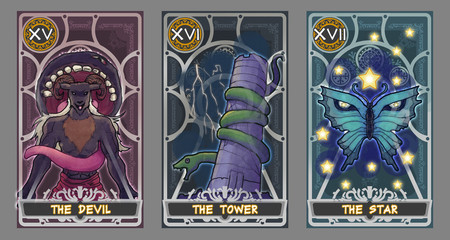 Tarot card illustration set