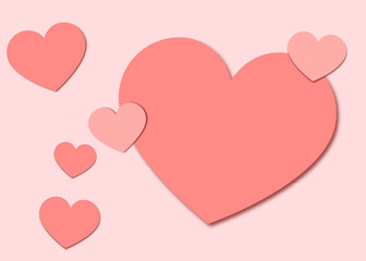 Valentine paper hearts background