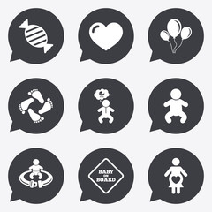 Pregnancy, maternity and baby care icons.