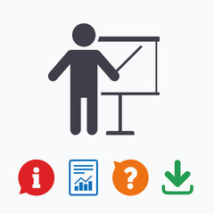 Presentation billboard sign icon.