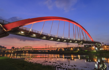 Fototapeta na wymiar Sunset view of the famous Rainbow Bridge