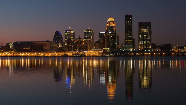 4K Louisville Skyline Morning Twilight Timelapse 1a