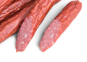 Tasty smoked beef sausages.