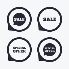 Fototapeta premium Sale icons. Special offer speech bubbles symbols