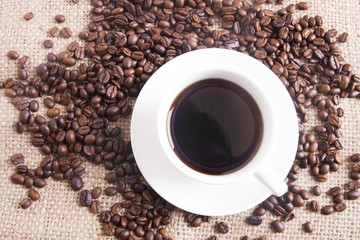 Hot Coffee on gunny-bag 