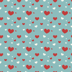 Seamless geometric pattern with hearts. 