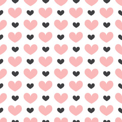 Seamless geometric pattern with hearts. 