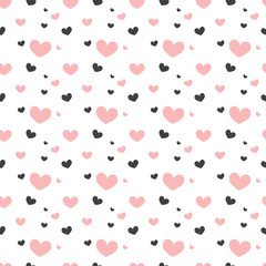 Seamless geometric pattern with hearts. 