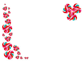 Fototapeta na wymiar Heart shaped colorful lollipop on white background