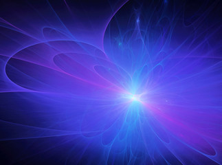 Blue - pink glow, flash. Space wind. The abstract image.