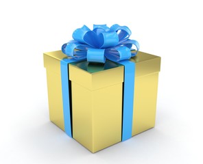 gift box with bows isolated on white