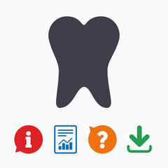 Tooth sign icon. Dental care symbol.