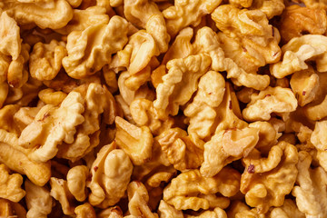 Big shelled walnuts background
