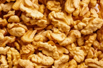 Big shelled walnuts background