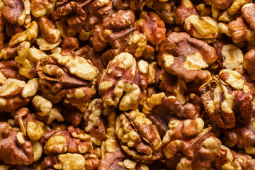 Big shelled walnuts background