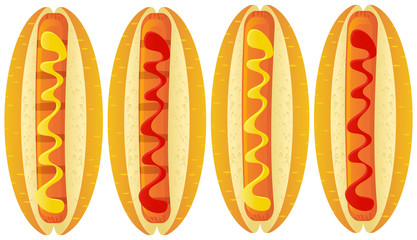 Hot dog, vector illustration.