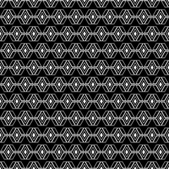 Seamless black and white decorative vector background with abstract geometric pattern. Print. Repeating background. Cloth design, wallpaper.