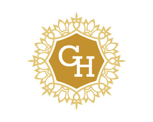 GH initial royal letter logo